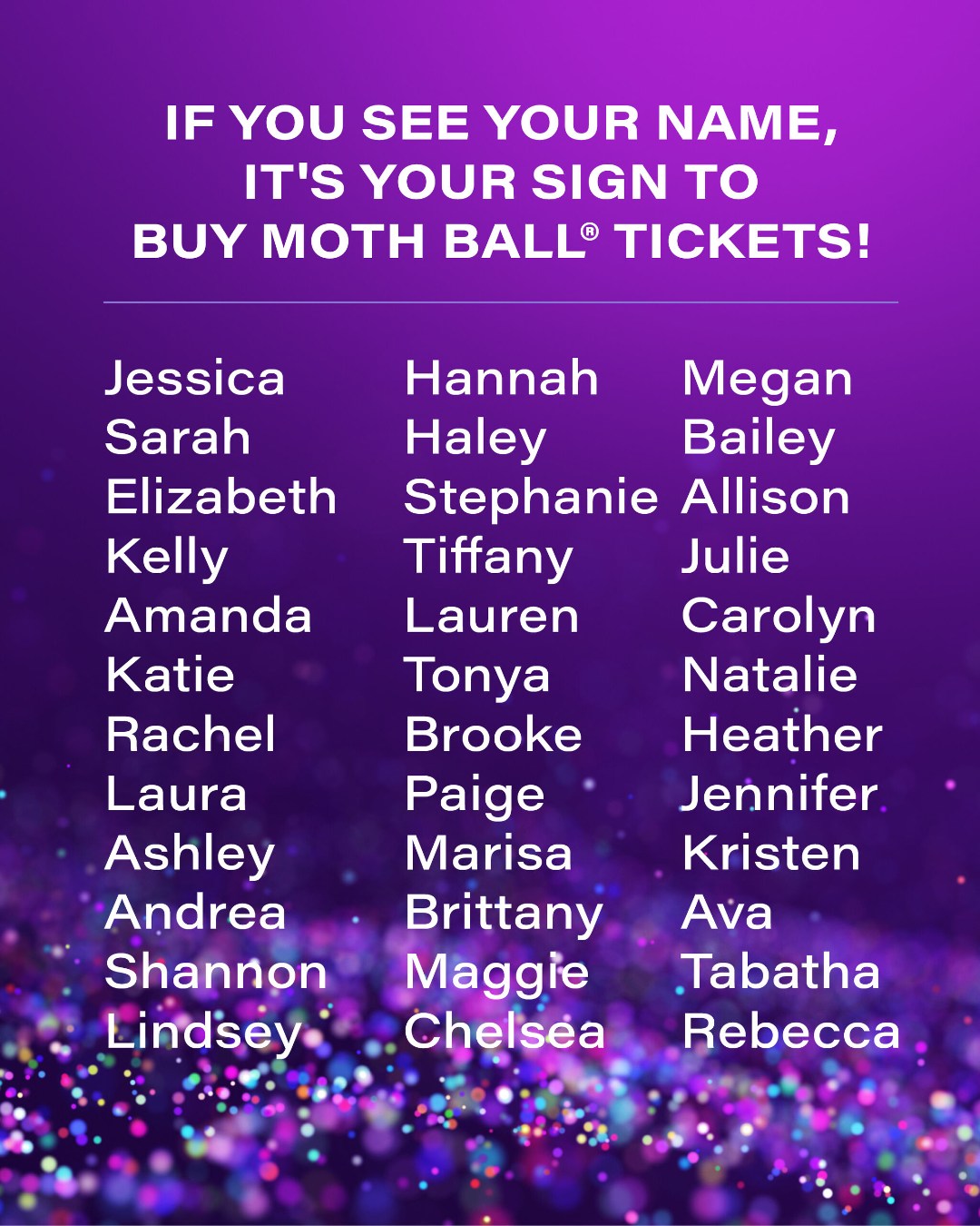 If you see your name in this post, consider this your sign 👀✨ See your bestie’s name? Tag them in the comments below! ⬇️
You belong on the dance floor at The Moth Ball® by CityScope®. Don’t wait—tickets are moving fast. Get yours now at the link in our bio! 💃🎟️
𝐀 𝐒𝐩𝐞𝐜𝐢𝐚𝐥 𝐓𝐡𝐚𝐧𝐤 𝐘𝐨𝐮 𝐭𝐨 𝐎𝐮𝐫 𝐀𝐦𝐚𝐳𝐢𝐧𝐠 𝐒𝐩𝐨𝐧𝐬𝐨𝐫𝐬!
@first_horizon | @athens_chattanooga | Brewer Media Group | @rubyfallscave | @healthscopemagazine | @cmcdigitalsmartmarketing | Chattanooga Heart Institute | @saintsalon.chatt | @brodyjewelers | @theedwinhotel | Pinnacle Financial Partners | @lotuscenterforwomen | @medicaremisty | @southerninsurance | @foxandfernstyle | @the_pelvicmethod | @elevate.behavior | @fivewitsbrewing | @englandinjurylaw | @epbchattanooga | @canap_423 | @willandroseevents | @southernsurgicalarts | @cleanyourdirtyface
𝟐𝟎𝟐𝟔 𝐁𝐞𝐧𝐞𝐟𝐢𝐜𝐢𝐚𝐫𝐲: @downsideupinc