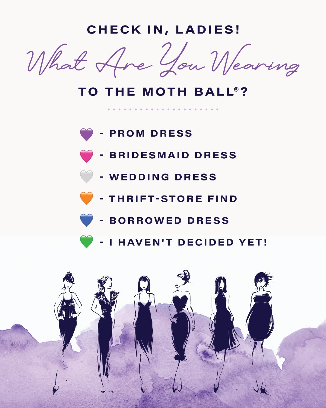 Important question … what are you wearing to The Moth Ball® by CityScope®? 👗✨
Prom dress? Bridesmaid dress? Something sparkly? Something thrifted and fabulous? Tell us in the comments – we need outfit inspo! 💃
If you don’t have your ticket yet, now’s the time. Grab yours today at the link in our bio.